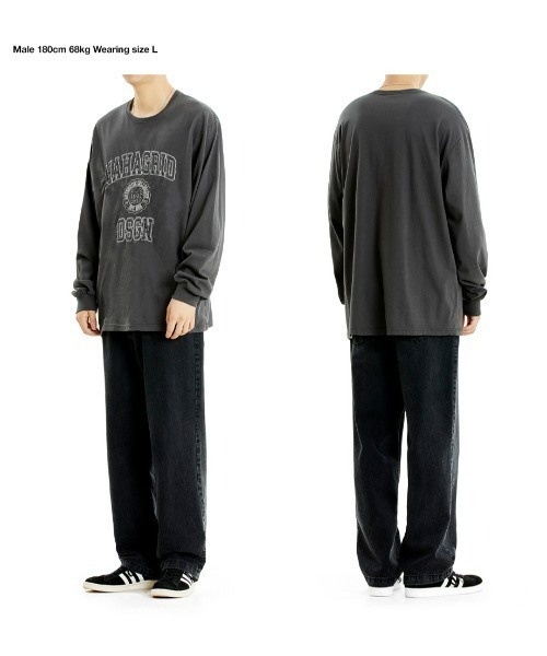 MAHAGRID(マハグリッド)の「『mahagrid/マハグリッド』STITCH COLLEGE LOGO LS TEE/ステッチカレッジロゴ 長袖Tシャツ(Tシャツ/カットソー・レディース・チャコールグレー/ブルー/ライトグリーン・S/M/L)」の17枚目の写真