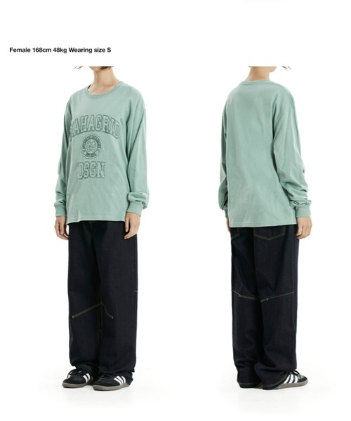 MAHAGRID(マハグリッド)の「『mahagrid/マハグリッド』STITCH COLLEGE LOGO LS TEE/ステッチカレッジロゴ 長袖Tシャツ(Tシャツ/カットソー・レディース・チャコールグレー/ブルー/ライトグリーン・S/M/L)」の13枚目の写真