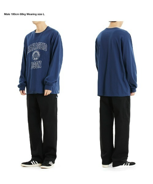 【mahagrid】22FW★ STITCH COLLEGE LOGO LS TEE org.jpg