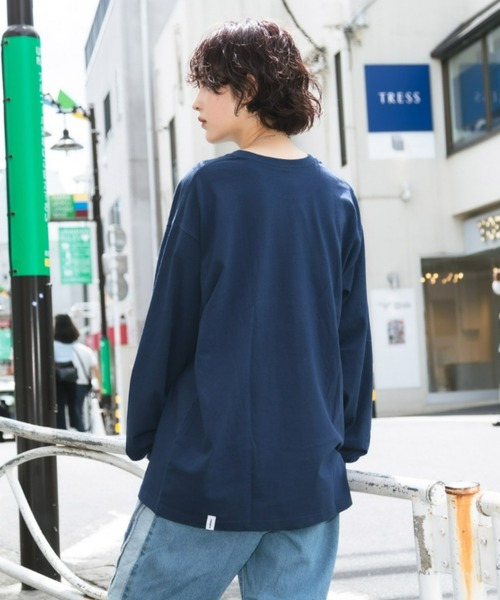 MAHAGRID(マハグリッド)の「『mahagrid/マハグリッド』STITCH COLLEGE LOGO LS TEE/ステッチカレッジロゴ 長袖Tシャツ(Tシャツ/カットソー・レディース・チャコールグレー/ブルー/ライトグリーン・S/M/L)」の6枚目の写真