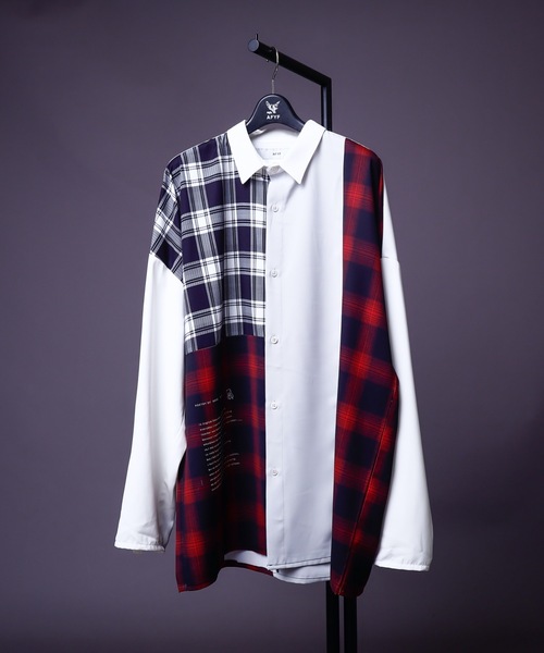 AFYF（エーエフワイエフ）の「AFYFQUAD BIG SHIRT/ビッグシルエット クワッド ビッグシャツ（シャツ/ブラウス・メンズ・ホワイト/ブラック/レッド・FREE）」の4枚目の写真