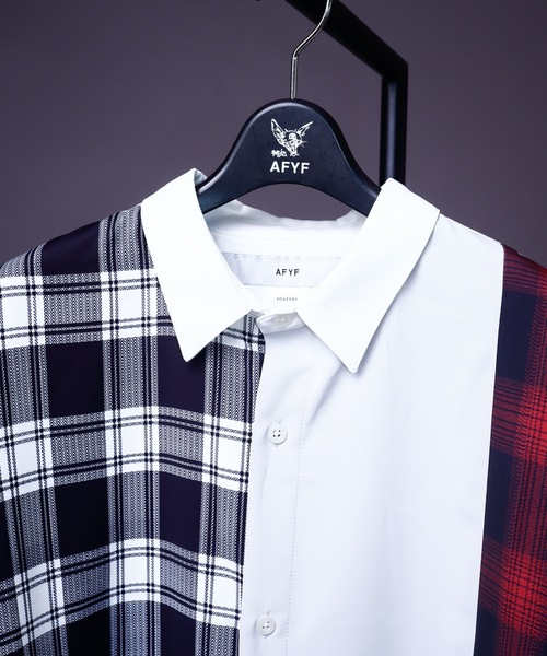 AFYF（エーエフワイエフ）の「AFYFQUAD BIG SHIRT/ビッグシルエット クワッド ビッグシャツ（シャツ/ブラウス・メンズ・ホワイト/ブラック/レッド・FREE）」の6枚目の写真