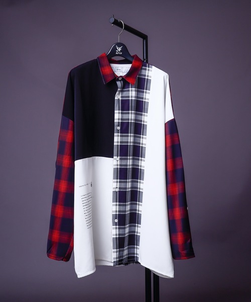 AFYF（エーエフワイエフ）の「AFYFQUAD BIG SHIRT/ビッグシルエット クワッド ビッグシャツ（シャツ/ブラウス・メンズ・ホワイト/ブラック/レッド・FREE）」の10枚目の写真