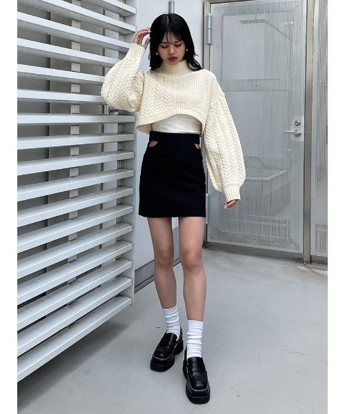 ENVYM(アンビー)の「ウエストカッティングSK(スカート・レディース・ブラック・FREE)」の12枚目の写真