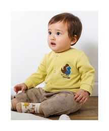 SLAP SLIP BABY（スラップスリップベビー）の「SLAPSLIPBABY/【お揃い】恐竜刺繍総柄切り替えセパレート風ロンパースベビー(70~80cm)（ロンパース）」