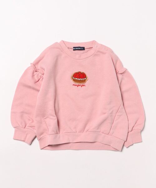Moujonjon（ムージョンジョン）の「スイーツ刺繍裏毛裏起毛トレーナー（スウェット・キッズ・サックスブルー/ピンク/その他1/その他3・120/80/90/100/110/130/140）」の4枚目の写真