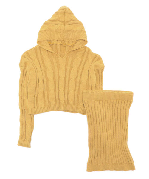 Jasmine Grandiflorum（ジャスミングランディフローラム）の「【Jasmine】ニットパーカートップス＆ニットミニスカートセットアップ (AW) (LV)（ワンピース・レディース・ベージュ/ホワイト/ブラック/グレー/ピンク/モカ/ダークブルー・FREE）」の11枚目の写真