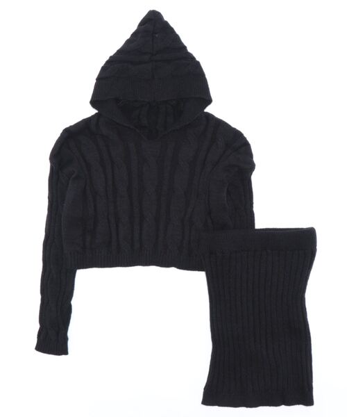 Jasmine Grandiflorum（ジャスミングランディフローラム）の「【Jasmine】ニットパーカートップス＆ニットミニスカートセットアップ (AW) (LV)（ワンピース・レディース・ベージュ/ホワイト/ブラック/グレー/ピンク/モカ/ダークブルー・FREE）」の10枚目の写真