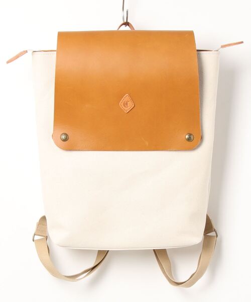 CLEDRAN(クレドラン)の「CL3473 MARCHE CANVAS RUCK SACK フラップ バックパック A4(バックパック/リュック・レディース・ベージュ/ナチュラル/ブラック・FREE)」の15枚目の写真