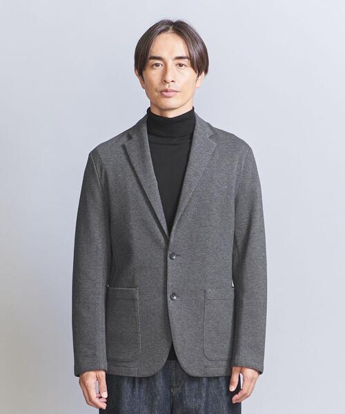 【現行】美品 ユナイテッドアローズ メランジ ジャージー 2B ジャケット BEAUTY&YOUTH UNITED ARROWS（ビューティーアンドユースユナイテッド