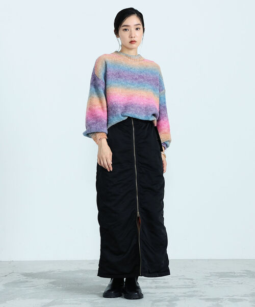 fredy emue（フレディエミュ）の「グラデーションニットプルオーバー（ニット/セーター・レディース・イエロー/ブルー/マルチ・38）」の4枚目の写真