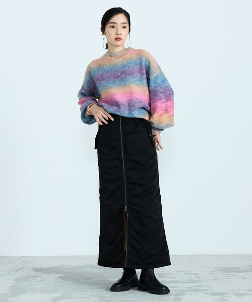 fredy emue（フレディエミュ）の「グラデーションニットプルオーバー（ニット/セーター・レディース・イエロー/ブルー/マルチ・38）」の6枚目の写真