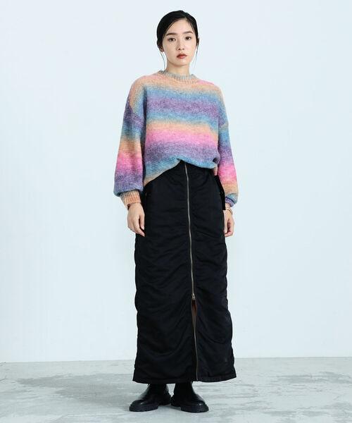 fredy emue（フレディエミュ）の「グラデーションニットプルオーバー（ニット/セーター・レディース・イエロー/ブルー/マルチ・38）」の7枚目の写真