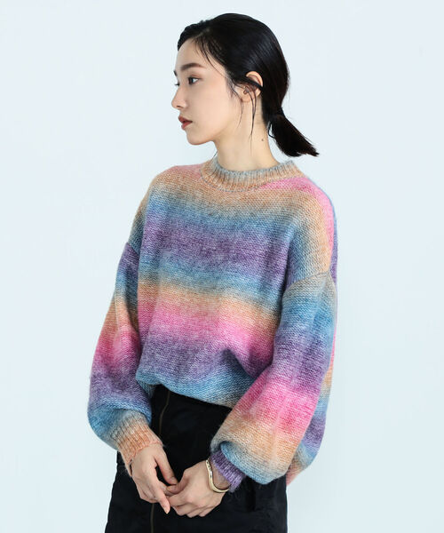 fredy emue（フレディエミュ）の「グラデーションニットプルオーバー（ニット/セーター・レディース・イエロー/ブルー/マルチ・38）」の12枚目の写真