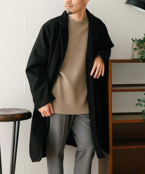 ITEMS URBANRESEARCH（アイテムズ アーバンリサーチ）の「ウールライクメルトン チェスターコート（チェスターコート・メンズ・チャコールグレー/ブラック/ネイビー・MEDIUM/LARGE）」の19枚目の写真