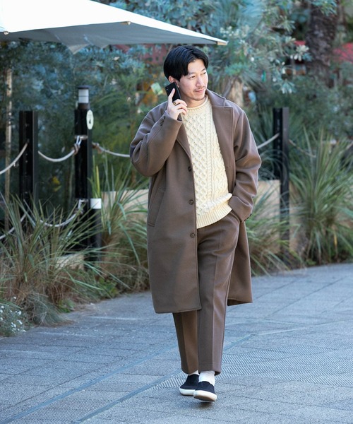 ITEMS URBANRESEARCH（アイテムズ アーバンリサーチ）の「ウールライクメルトン チェスターコート（チェスターコート・メンズ・チャコールグレー/ブラック/ネイビー・MEDIUM/LARGE）」の12枚目の写真