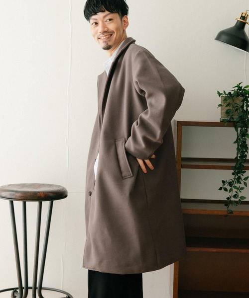 ITEMS URBANRESEARCH（アイテムズ アーバンリサーチ）の「ウールライクメルトン チェスターコート（チェスターコート・メンズ・チャコールグレー/ブラック/ネイビー・MEDIUM/LARGE）」の20枚目の写真