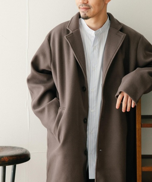 ITEMS URBANRESEARCH（アイテムズ アーバンリサーチ）の「ウールライクメルトン チェスターコート（チェスターコート・メンズ・チャコールグレー/ブラック/ネイビー・MEDIUM/LARGE）」の16枚目の写真