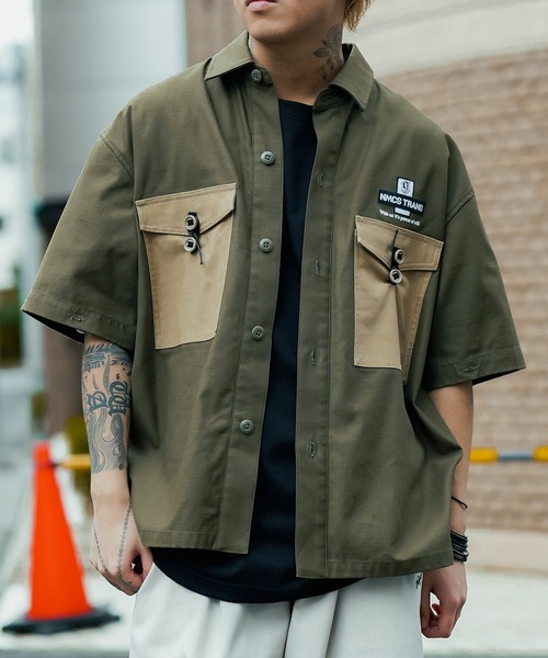 NineMicrophones(ナインマイクロフォンズ)の「ENVELOPE MILITARY SHIRT(シャツ/ブラウス・メンズ・ブラック/カーキ・LARGE/X-LARGE/MEDIUM)」の14枚目の写真
