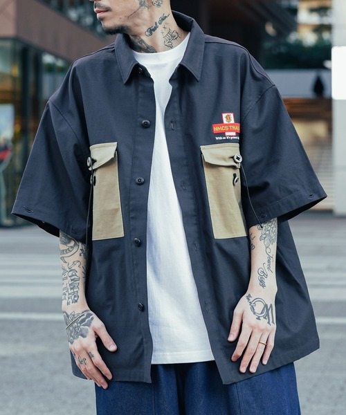 NineMicrophones(ナインマイクロフォンズ)の「ENVELOPE MILITARY SHIRT(シャツ/ブラウス・メンズ・ブラック/カーキ・LARGE/X-LARGE/MEDIUM)」の9枚目の写真