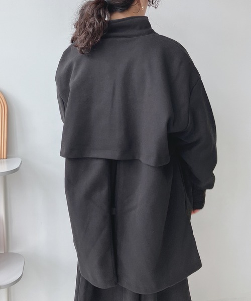 AS KNOW AS plus(アズノゥアズプラス)の「♪Aラインフェイクウール スタンドカラー ミリタリーコート(その他アウター・レディース・ブラック/グリーン/ブラウン/アイボリー・FREE)」の7枚目の写真