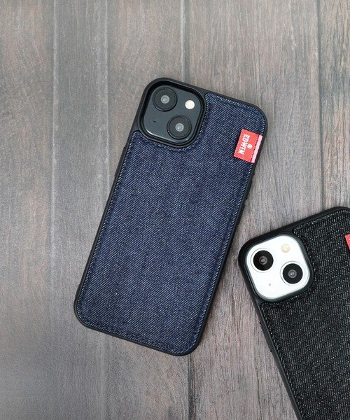 EDWIN（エドウィン）の「iPhone14 iPhone14Pro iPhone13 背面デニムケース エドウィン スマホケース [タグデニム]（スマホケース/カバー・メンズ・インディゴブルー/ブラック・O/N）」の9枚目の写真
