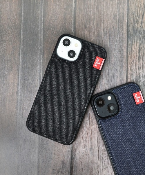 EDWIN（エドウィン）の「iPhone14 iPhone14Pro iPhone13 背面デニムケース エドウィン スマホケース [タグデニム]（スマホケース/カバー・メンズ・インディゴブルー/ブラック・O/N）」の14枚目の写真