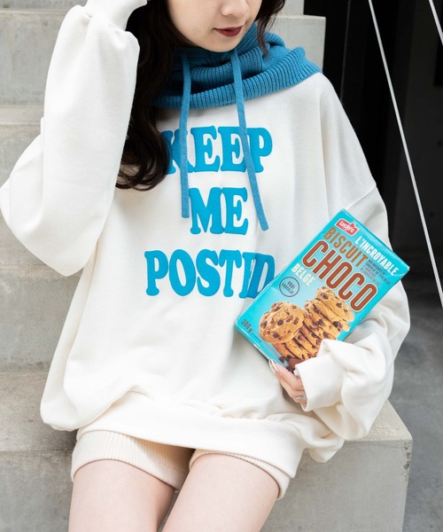 WEGO（ウィゴー）の「WEGO/グラフィックBIGスウェット（スウェット・レディース・ターコイズブルー/ブラック/ピンク/ネイビー/杢グレー/グレー系その他/ブルー/ホワイト・FREE）」の3枚目の写真