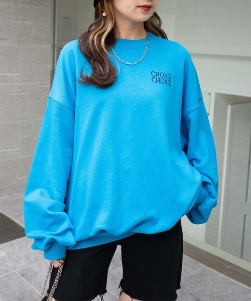 WEGO（ウィゴー）の「WEGO/グラフィックBIGスウェット（スウェット・レディース・ターコイズブルー/ブラック/ピンク/ネイビー/杢グレー/グレー系その他/ブルー/ホワイト・FREE）」の6枚目の写真