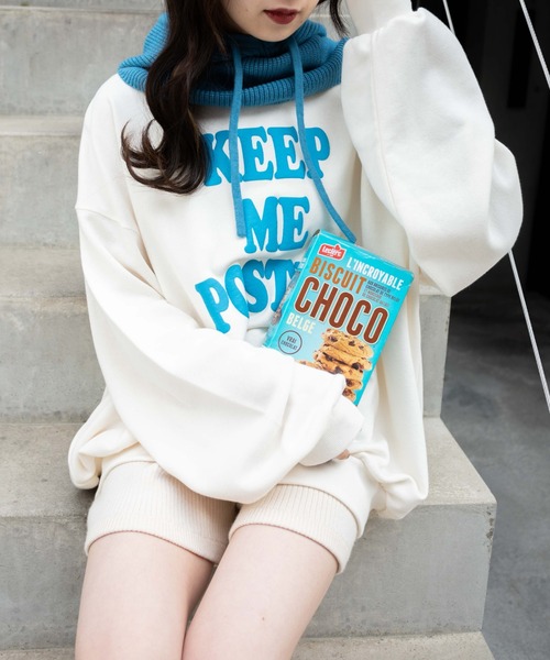 WEGO（ウィゴー）の「WEGO/グラフィックBIGスウェット（スウェット・レディース・ターコイズブルー/ブラック/ピンク/ネイビー/杢グレー/グレー系その他/ブルー/ホワイト・FREE）」の11枚目の写真