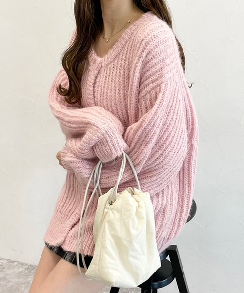 Heather(ヘザー)の「AZATOクルーカーディガン 179545(カーディガン/ボレロ・レディース・ベージュ/ピンク/アイボリー/ブルー/チャコールグレー・FREE)」の20枚目の写真