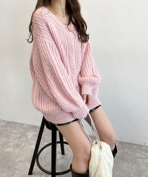 Heather(ヘザー)の「AZATOクルーカーディガン 179545(カーディガン/ボレロ・レディース・ベージュ/ピンク/アイボリー/ブルー/チャコールグレー・FREE)」の21枚目の写真