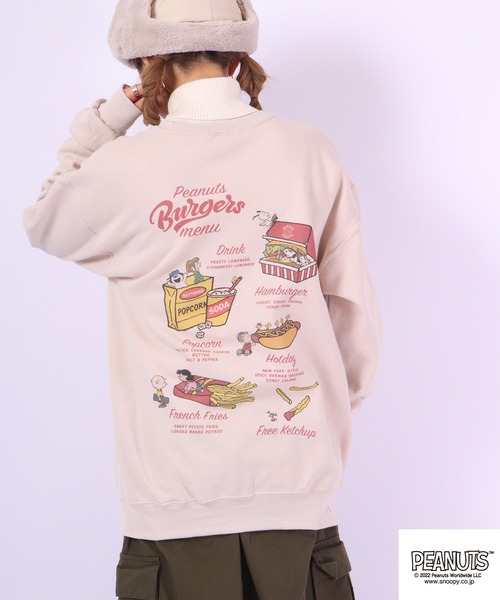 PEANUTS（ピーナッツ）の「PEANUTS スヌーピー 裏起毛 スウェット トレーナー レトロ柄（スウェット・レディース・ホワイト系その他/ベージュ系その他/ホワイト/ベージュ・M/LL/L/S）」の4枚目の写真