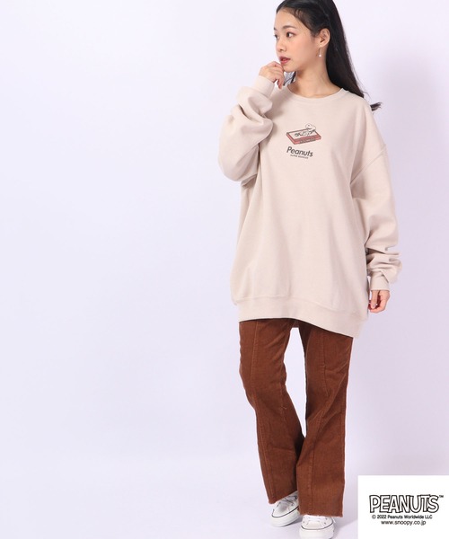 PEANUTS（ピーナッツ）の「PEANUTS スヌーピー 裏起毛 スウェット トレーナー レトロ柄（スウェット・レディース・ホワイト系その他/ベージュ系その他/ホワイト/ベージュ・M/LL/L/S）」の16枚目の写真