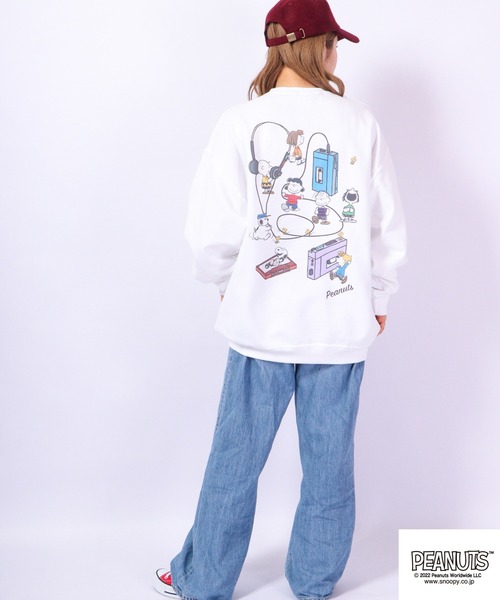 PEANUTS（ピーナッツ）の「PEANUTS スヌーピー 裏起毛 スウェット トレーナー レトロ柄（スウェット・レディース・ホワイト系その他/ベージュ系その他/ホワイト/ベージュ・M/LL/L/S）」の8枚目の写真