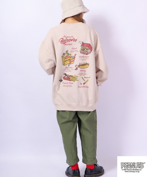 PEANUTS（ピーナッツ）の「PEANUTS スヌーピー 裏起毛 スウェット トレーナー レトロ柄（スウェット・レディース・ホワイト系その他/ベージュ系その他/ホワイト/ベージュ・M/LL/L/S）」の20枚目の写真