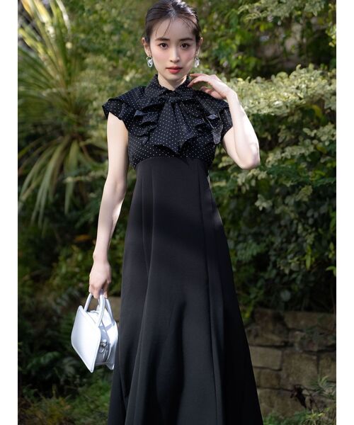３wayラッフルドッキングワンピース　ブラック MERCURYDUO（マーキュリーデュオ）の「【To/】3WAYラッフル