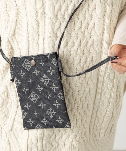 Daily russet（デイリー ラシット）の「デニムジャガード スマートフォンショルダーバッグ（ショルダーバッグ・レディース・ネイビー/グレー/ブラック/グレー系その他・FREE）」の13枚目の写真