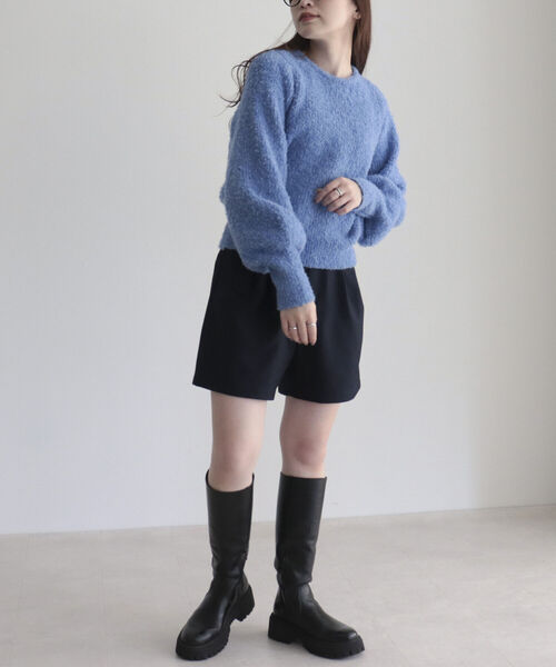 fredy emue（フレディエミュ）の「ベルト付きタックハーフパンツ（その他パンツ・レディース・ネイビー/ブラック・36/38）」の5枚目の写真