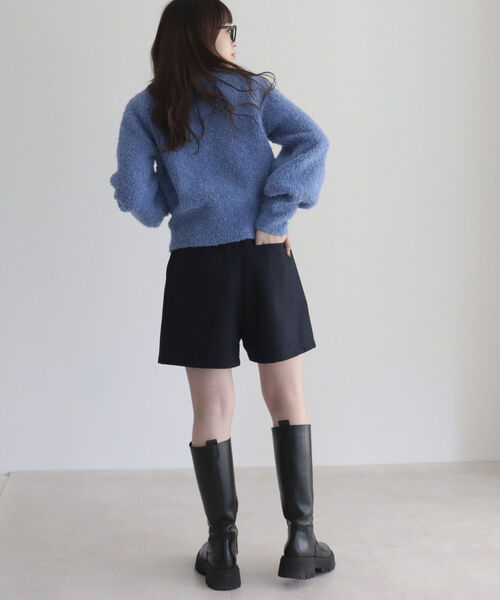 fredy emue（フレディエミュ）の「ベルト付きタックハーフパンツ（その他パンツ・レディース・ネイビー/ブラック・36/38）」の6枚目の写真