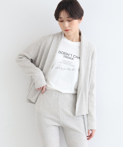INDIVI（インディヴィ）の「【LIFE/SETUP可能】ワッフルカーディガン（カーディガン/ボレロ・レディース・チャコール/ライトグレー系8・38/34）」の2枚目の写真