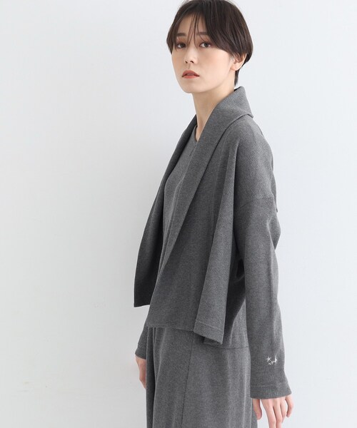 INDIVI（インディヴィ）の「【LIFE/SETUP可能】ワッフルカーディガン（カーディガン/ボレロ・レディース・チャコール/ライトグレー系8・38/34）」の8枚目の写真
