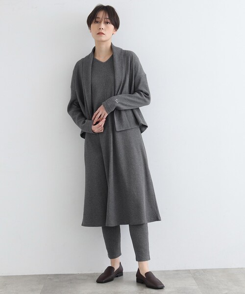 INDIVI（インディヴィ）の「【LIFE/SETUP可能】ワッフルカーディガン（カーディガン/ボレロ・レディース・チャコール/ライトグレー系8・38/34）」の7枚目の写真