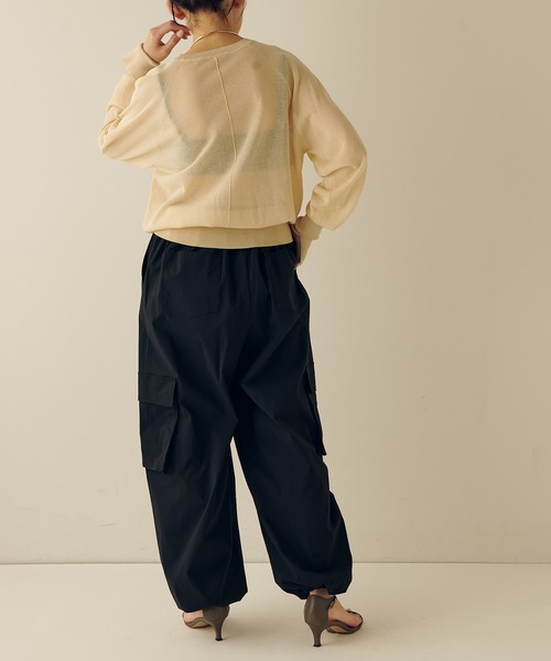 COLLAGE GALLARDAGALANTE（コラージュガリャルダガランテ）の「天竺シアーニット（ニット/セーター・レディース・ライトベージュ/グリーン・FREE）」の12枚目の写真