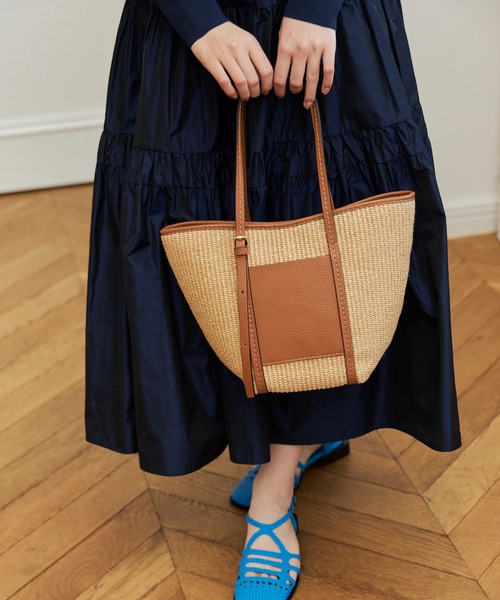 ANAYI（アナイ）の「◇ストローレザーショルダーバッグ（ショルダーバッグ・レディース・グリーン/ブラウン・FREE）」の2枚目の写真