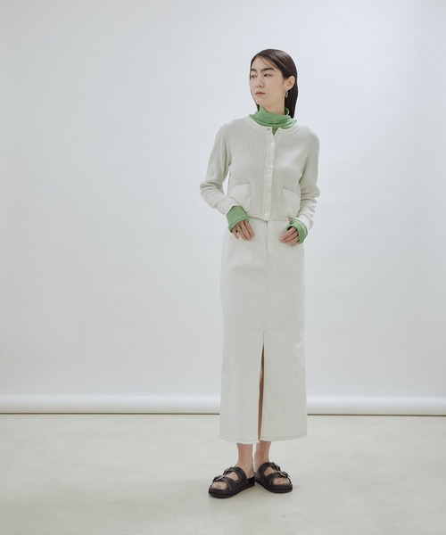 SALON adam et rope'(サロン アダム エ ロペ)の「クルーネックカーディガン-CreamyCotton /クリーミーコットン-(カーディガン/ボレロ・レディース・ホワイト/ベージュ/ブラック系その他/ブルー系その他4・FREE)」の18枚目の写真