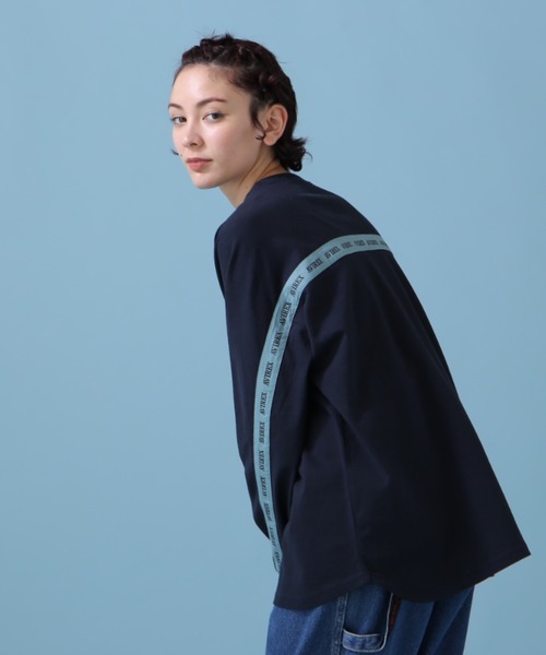AVIREX(アヴィレックス)の「《WEB&DEPOT限定》BACK LOGO TAPE TOPS/ バックロゴテープ トップス(Tシャツ/カットソー・レディース・オフホワイト/エメラルド/ネイビー・FREE)」の7枚目の写真