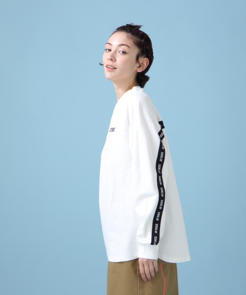 AVIREX(アヴィレックス)の「《WEB&DEPOT限定》BACK LOGO TAPE TOPS/ バックロゴテープ トップス(Tシャツ/カットソー・レディース・オフホワイト/エメラルド/ネイビー・FREE)」の12枚目の写真