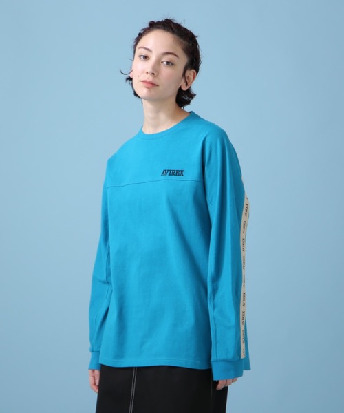 AVIREX(アヴィレックス)の「《WEB&DEPOT限定》BACK LOGO TAPE TOPS/ バックロゴテープ トップス(Tシャツ/カットソー・レディース・オフホワイト/エメラルド/ネイビー・FREE)」の16枚目の写真