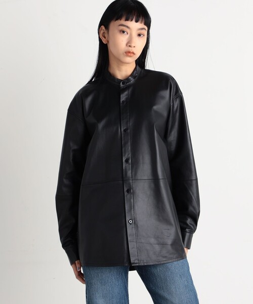 EDITION(エディション)の「ラムレザー シャツジャケット(その他アウター・レディース・ブラック・FREE)」の2枚目の写真